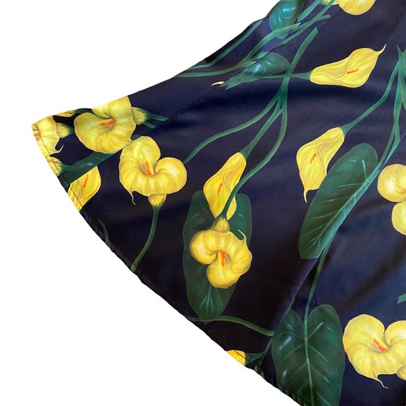 SOLD! Voodoo Vixen Flora Calla Lily Print Dress 40s Pinup Rockabilly Size Medium - Picture 5 of 9